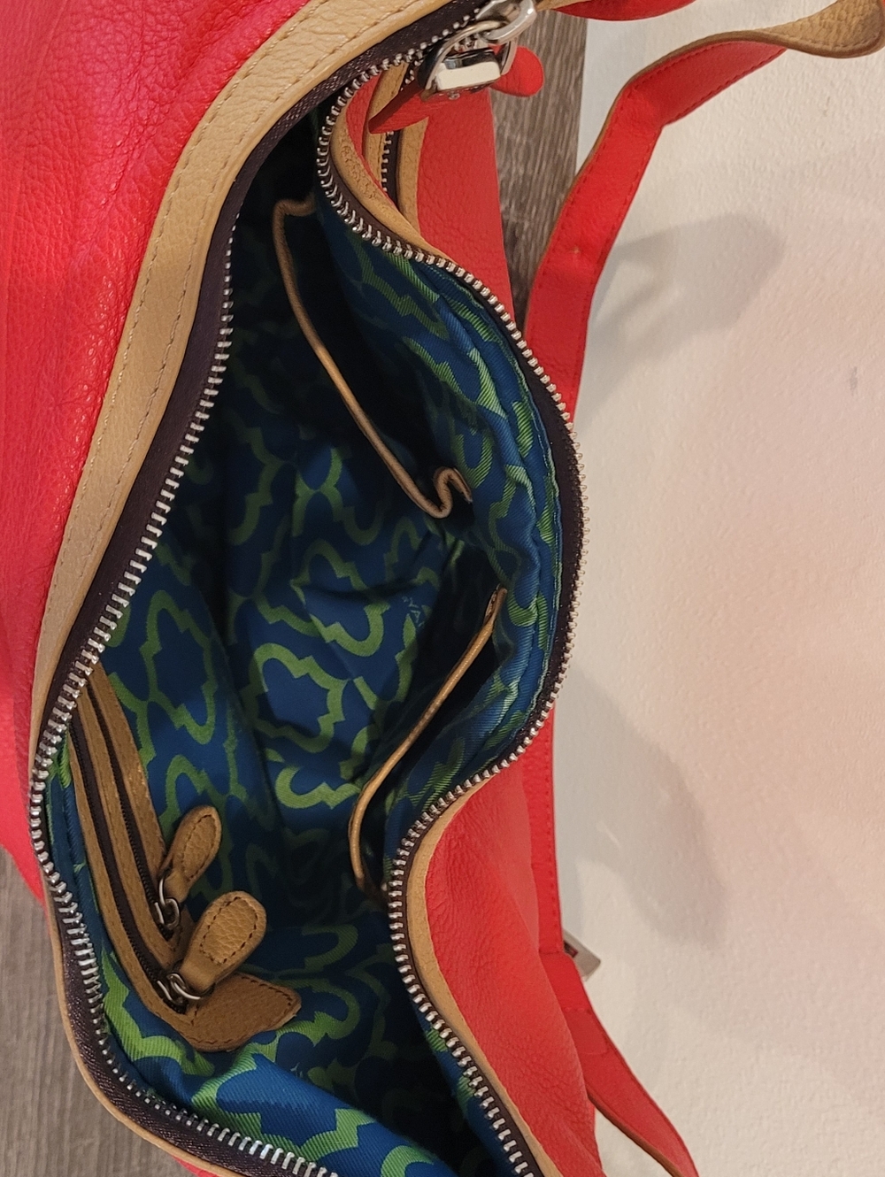 ORYANY EMME Hobo Red Leather Half Mood Bag - Picture 11 of 16